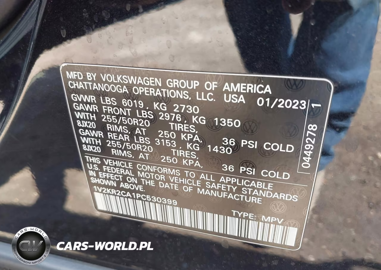 2023 Volkswagen Atlas 3.6L V6 Se W-Technology VIN:1V2KR2CA1PC530399 - 9
