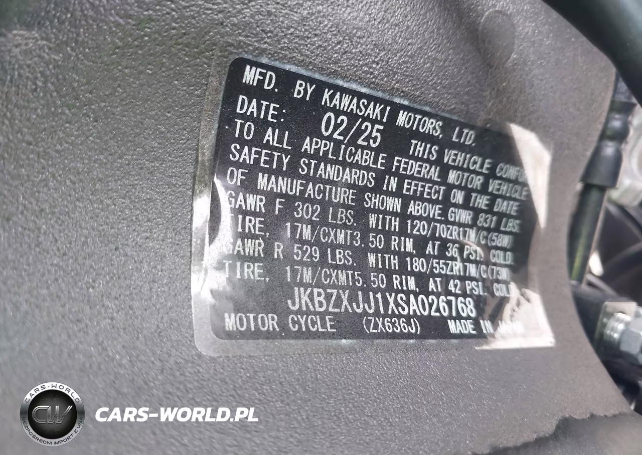 2025 Kawasaki Zx636 K VIN:JKBZXJJ1XSA026768 - 10