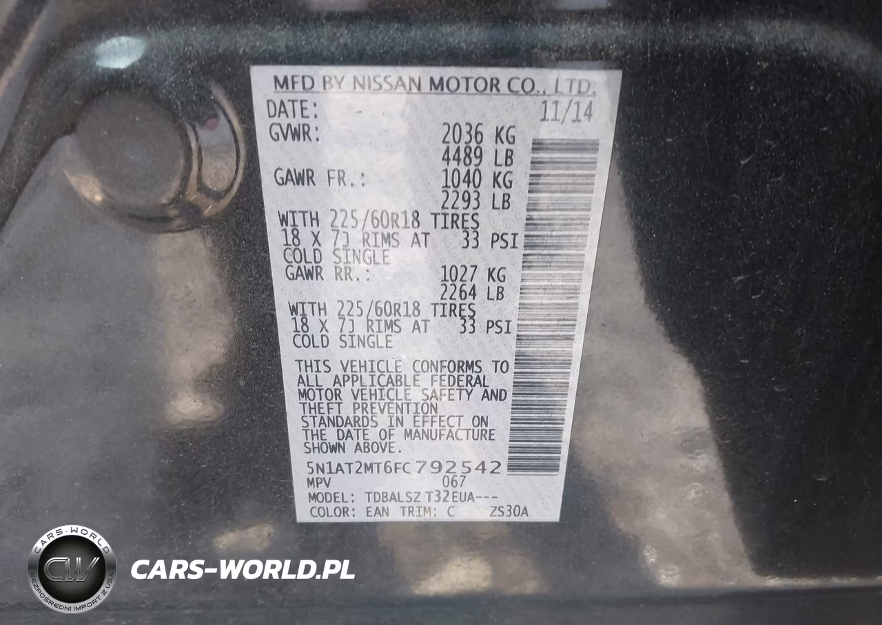 2015 Nissan Rogue Sl VIN:5N1AT2MT6FC792542 - 9