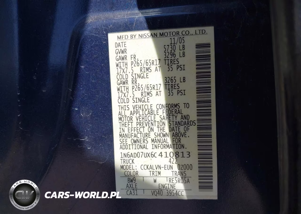 2006 Nissan Frontier Le VIN:1N6AD07UX6C410813 - 9