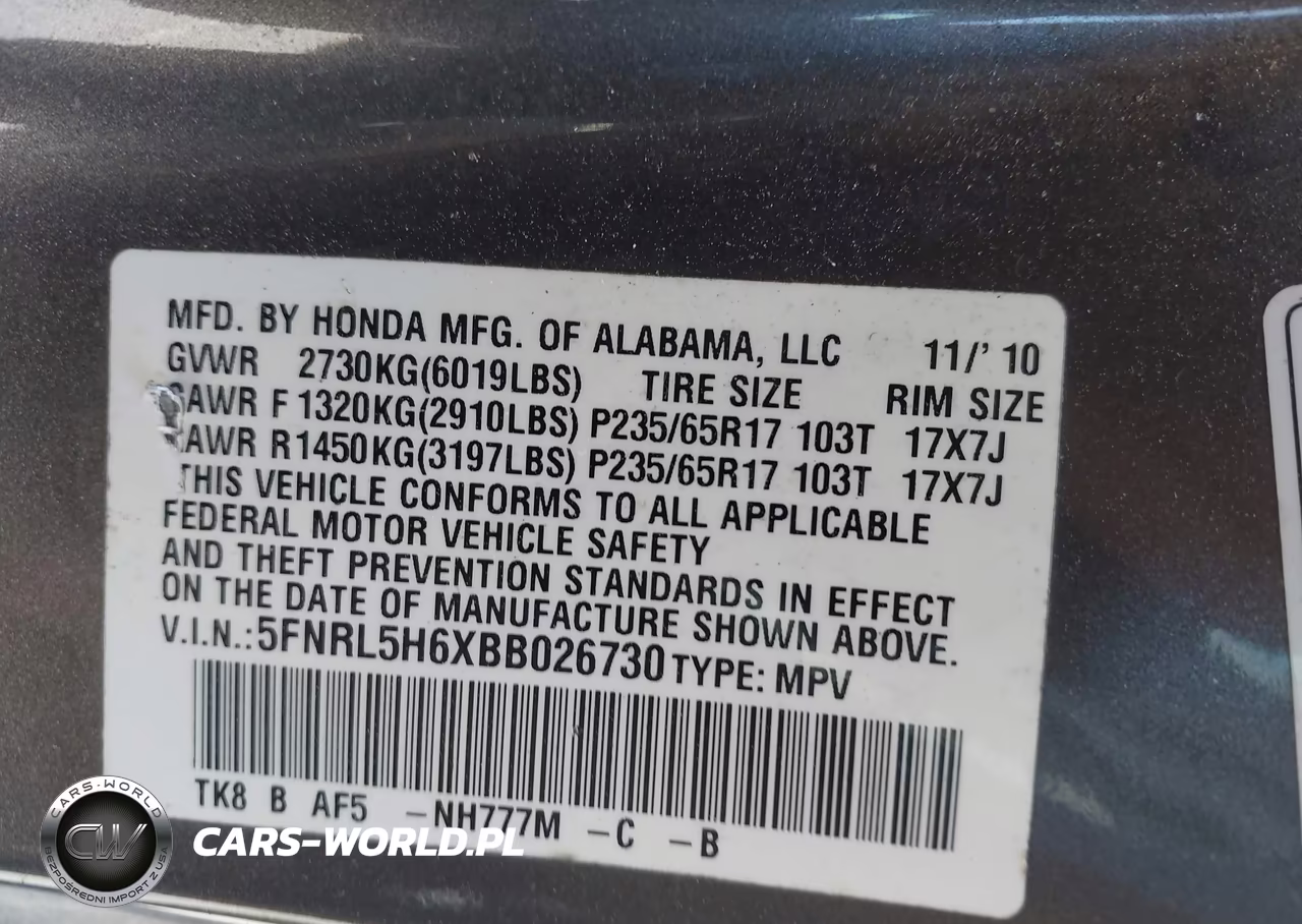 2011 Honda Odyssey Ex-L VIN:5FNRL5H6XBB026730 - 9