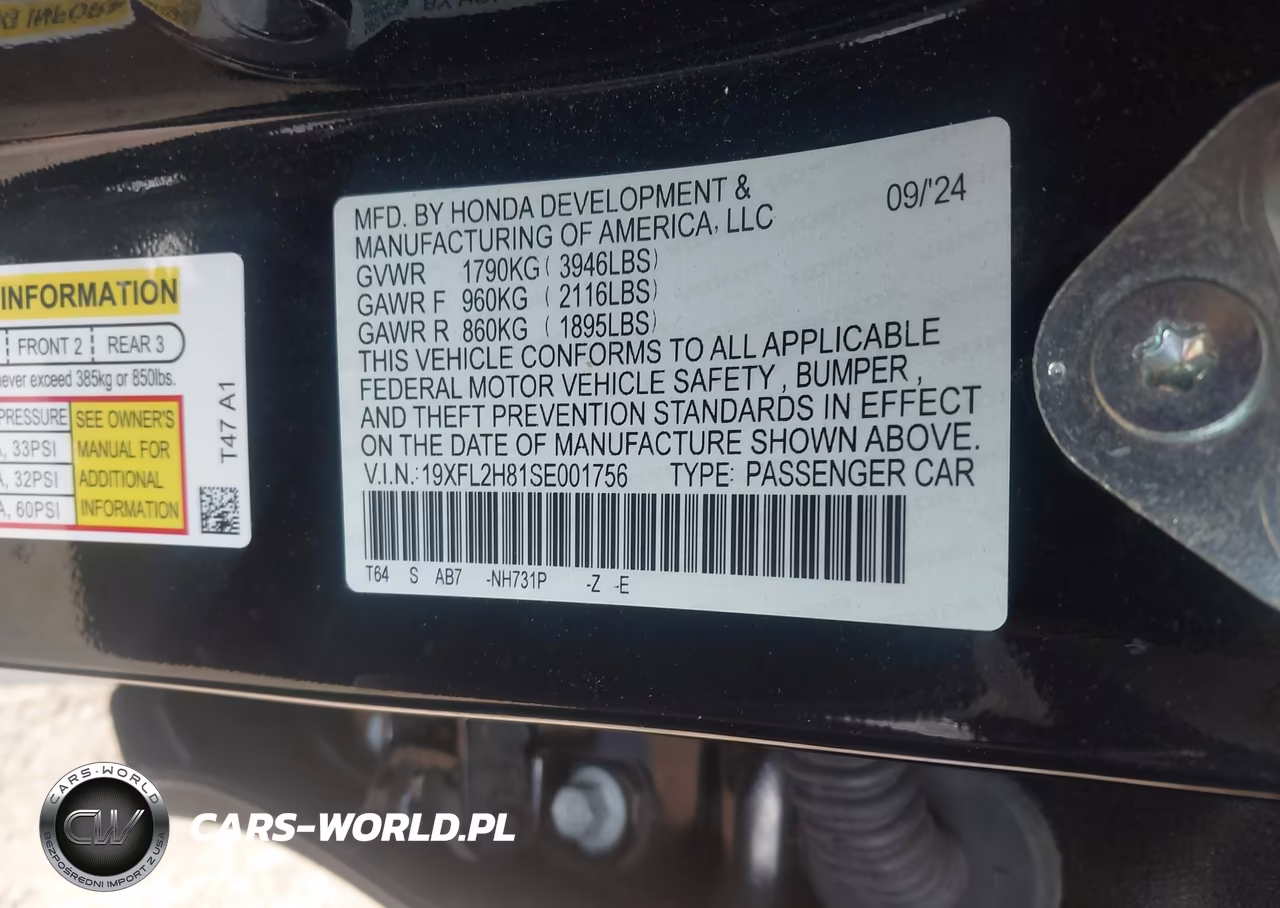 2025 Honda Civic Sedan Sport VIN:19XFL2H81SE001756 - 9