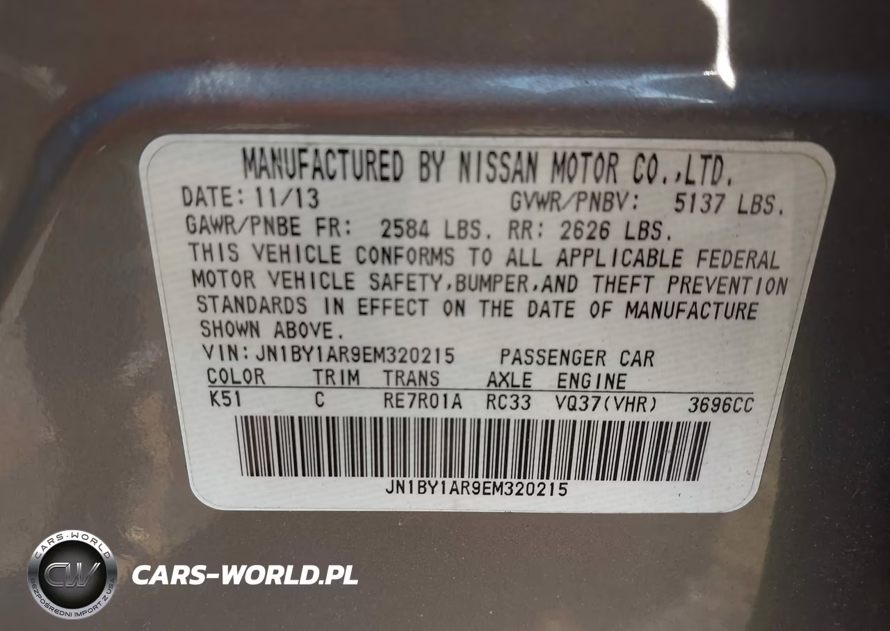 2014 Infiniti Q70 3.7X VIN:JN1BY1AR9EM320215 - 9