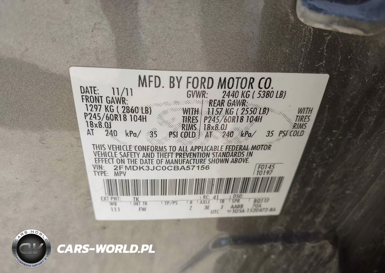2012 Ford Edge Sel VIN:2FMDK3JC0CBA57156 - 9
