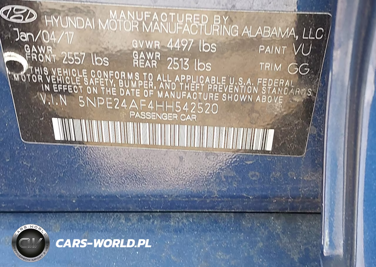 2017 Hyundai Sonata VIN:5NPE24AF4HH542520 - 9