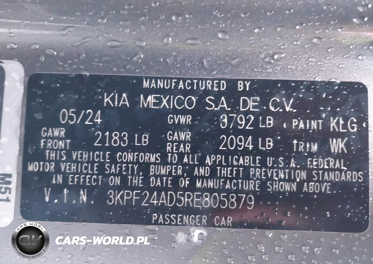 2024 Kia Forte Lxs VIN:3KPF24AD5RE805879 - 9