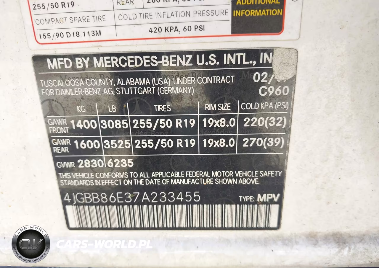 2007 Mercedes-Benz Ml 350 4Matic VIN:4JGBB86E37A233455 - 9