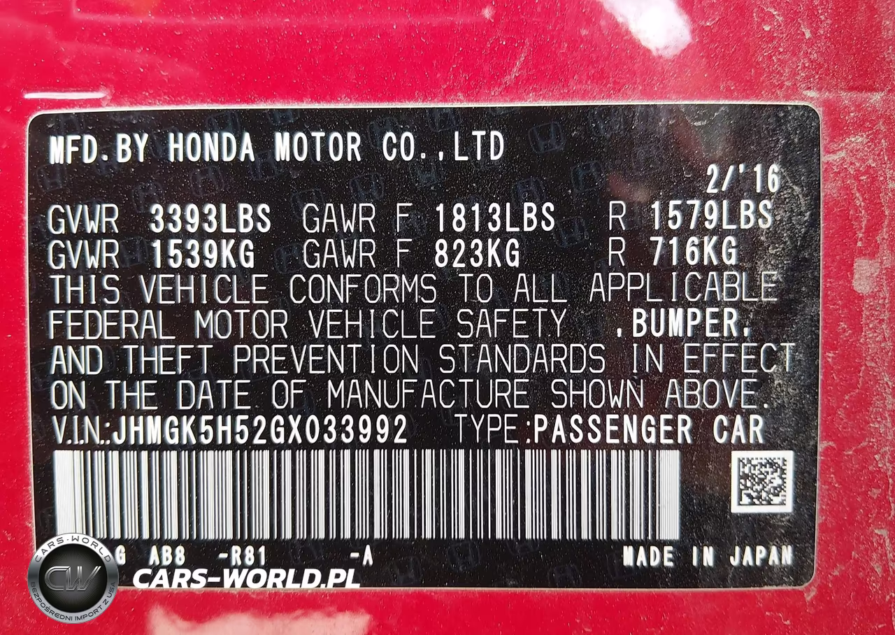 2016 Honda Fit Lx VIN:JHMGK5H52GX033992 - 9
