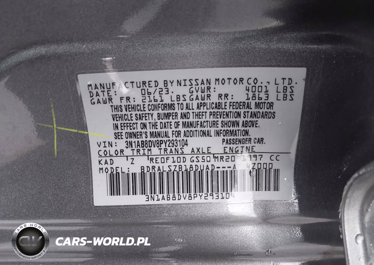 2023 Nissan Sentra Sr Xtronic Cvt VIN:3N1AB8DV8PY293104 - 9
