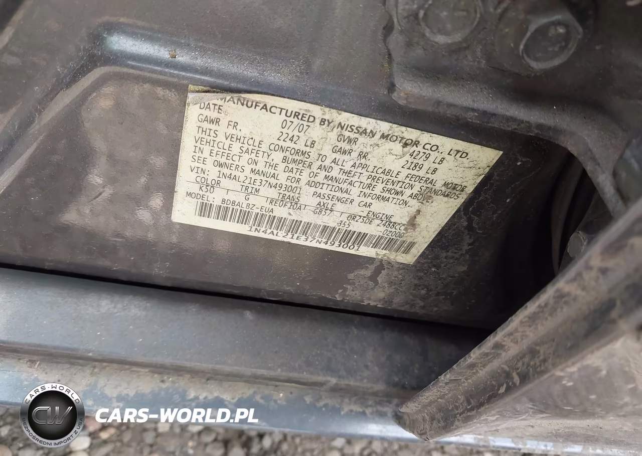 2007 Nissan Altima 2.5 S VIN:1N4AL21E37N493001 - 9