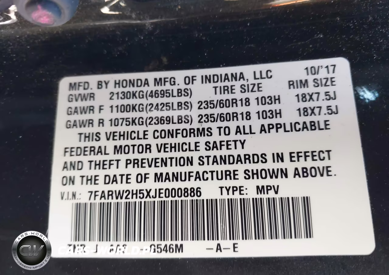 2018 Honda Cr-V Ex VIN:7FARW2H5XJE000886 - 9