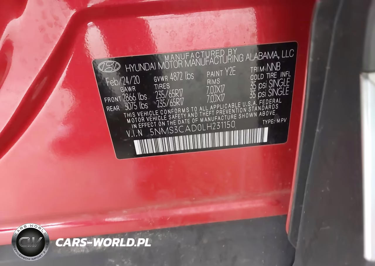 2020 Hyundai Santa Fe Sel VIN:5NMS3CAD0LH231150 - 9