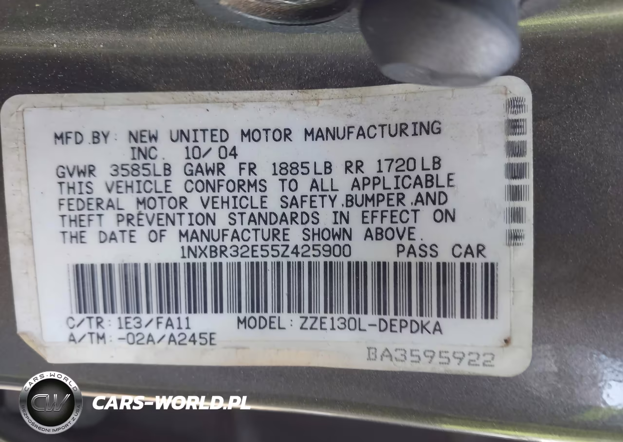2005 Toyota Corolla Ce VIN:1NXBR32E55Z425900 - 9
