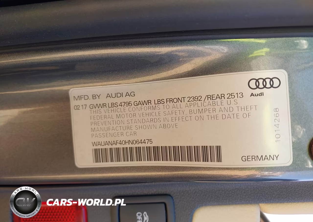 2017 Audi A4 2.0T Premium VIN:WAUANAF40HN064475 - 9