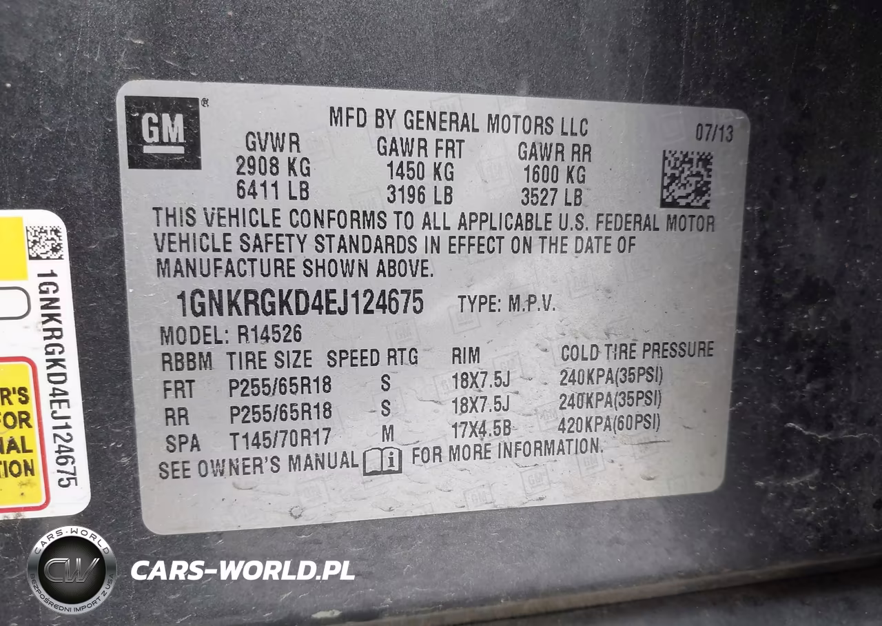 2014 Chevrolet Traverse 1Lt VIN:1GNKRGKD4EJ124675 - 9