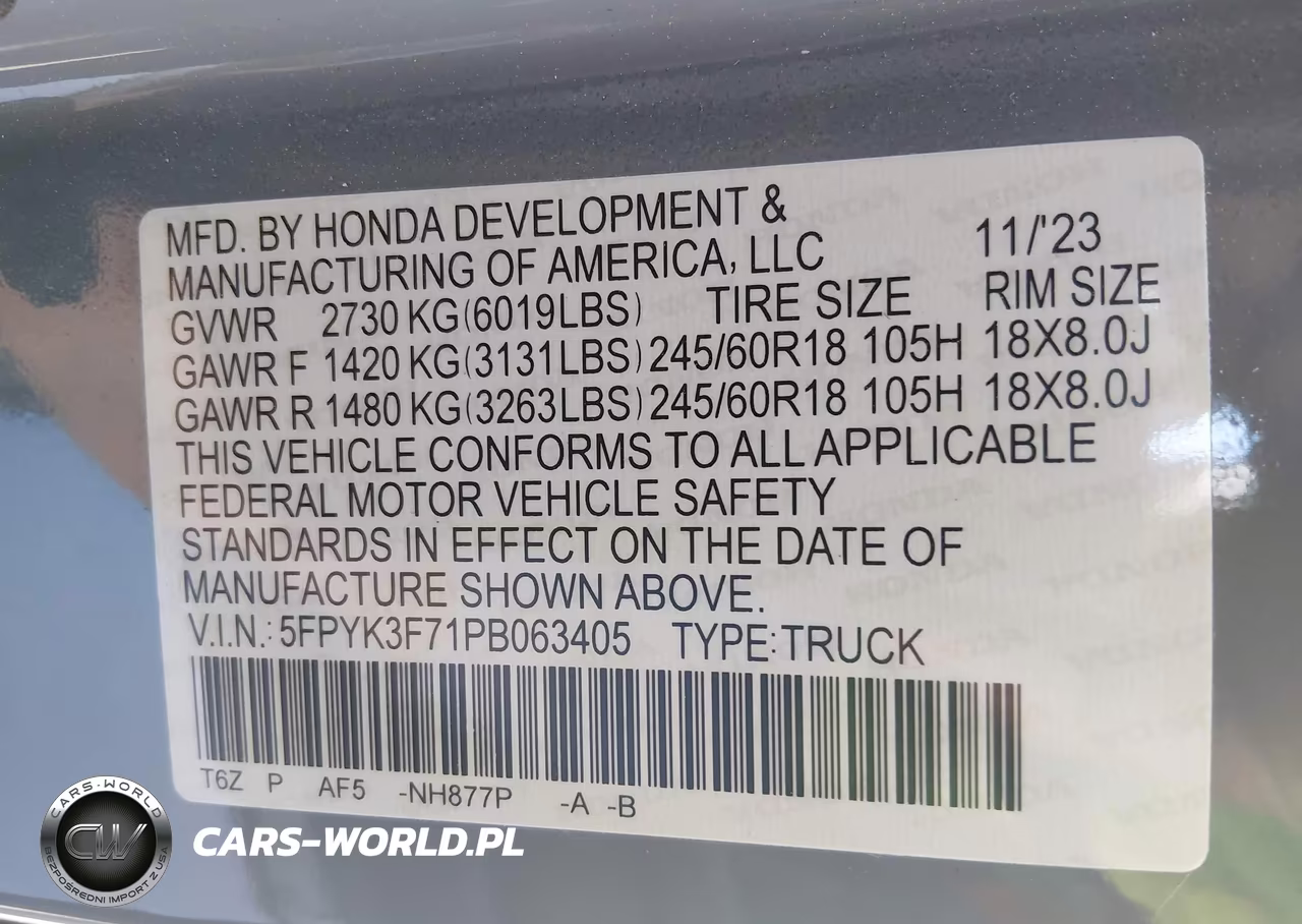 2023 Honda Ridgeline Rtl-E VIN:5FPYK3F71PB063405 - 9