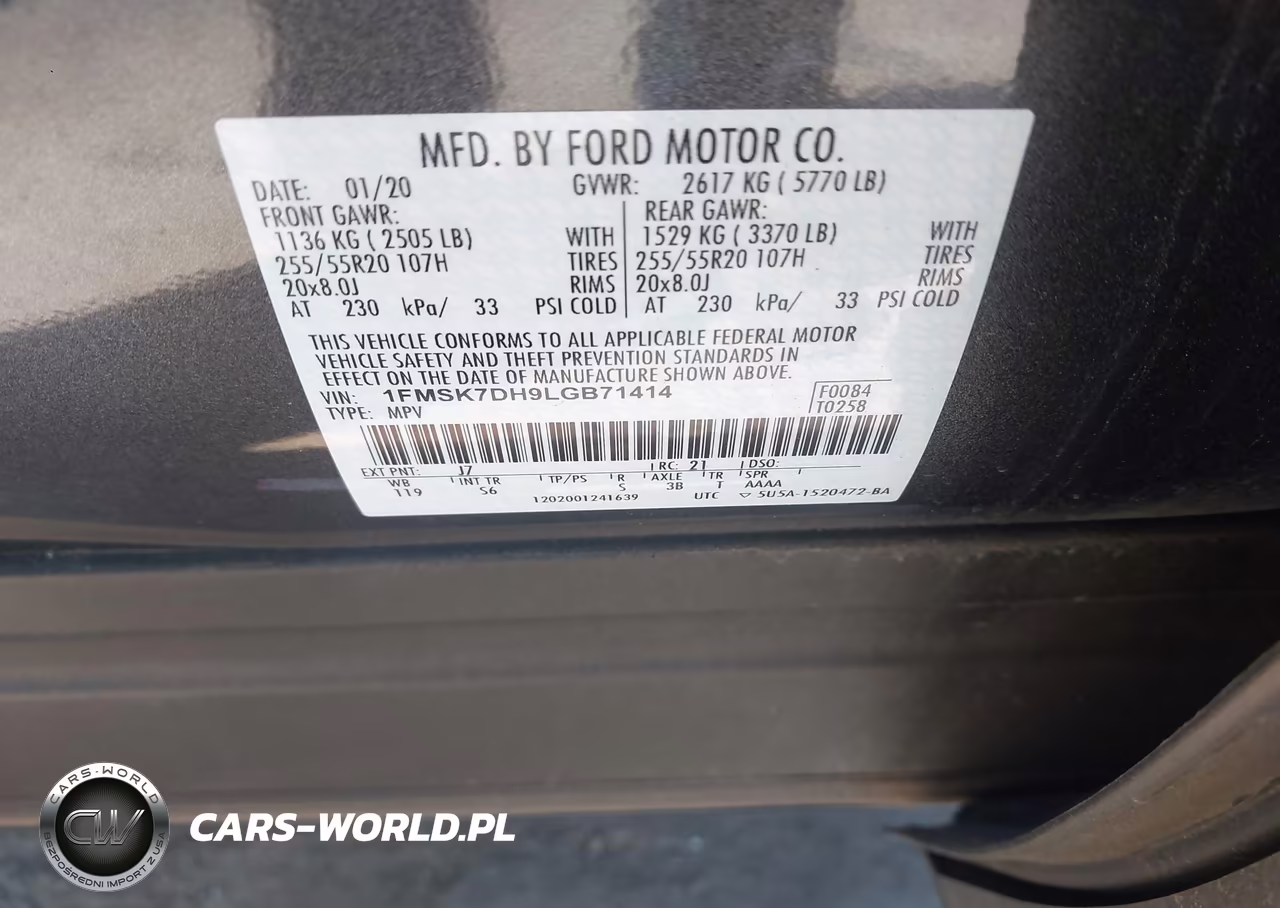 2020 Ford Explorer Xlt VIN:1FMSK7DH9LGB71414 - 9