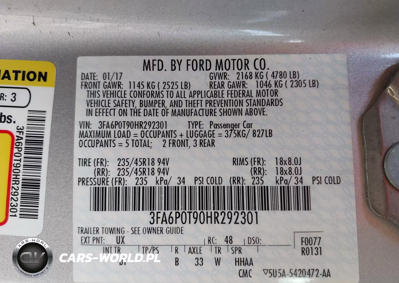 2017 Ford Fusion Se VIN:3FA6P0T90HR292301 - 9