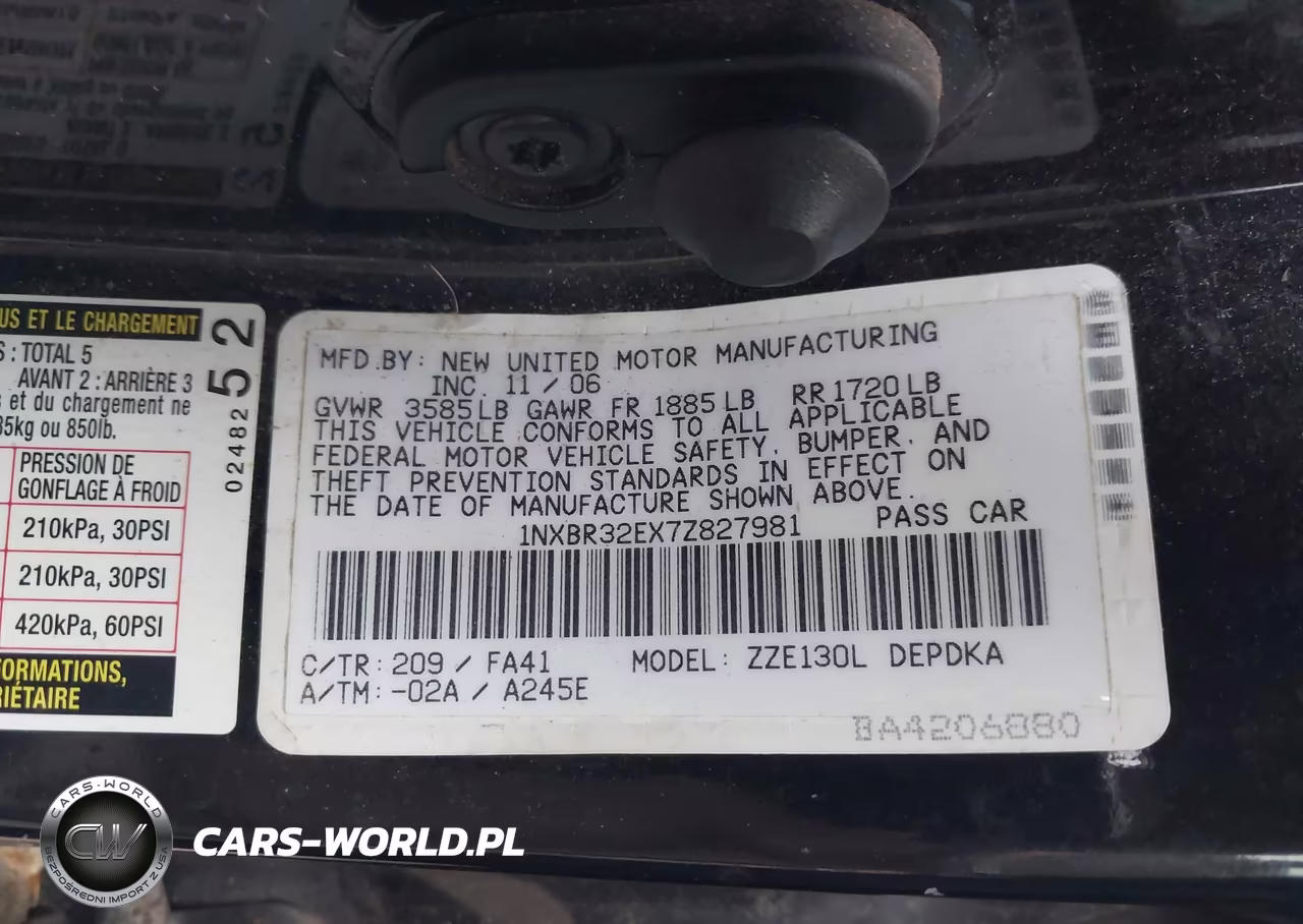 2007 Toyota Corolla Ce VIN:1NXBR32EX7Z827981 - 9