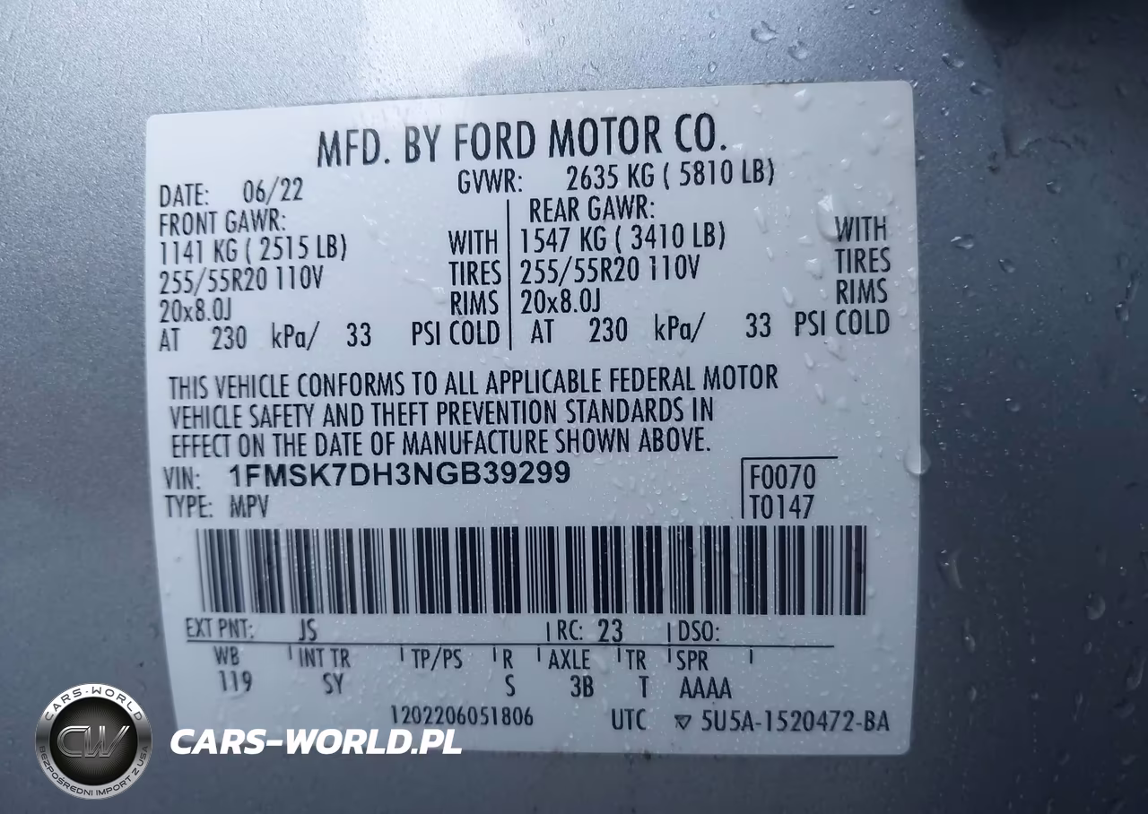2022 Ford Explorer Xlt VIN:1FMSK7DH3NGB39299 - 9