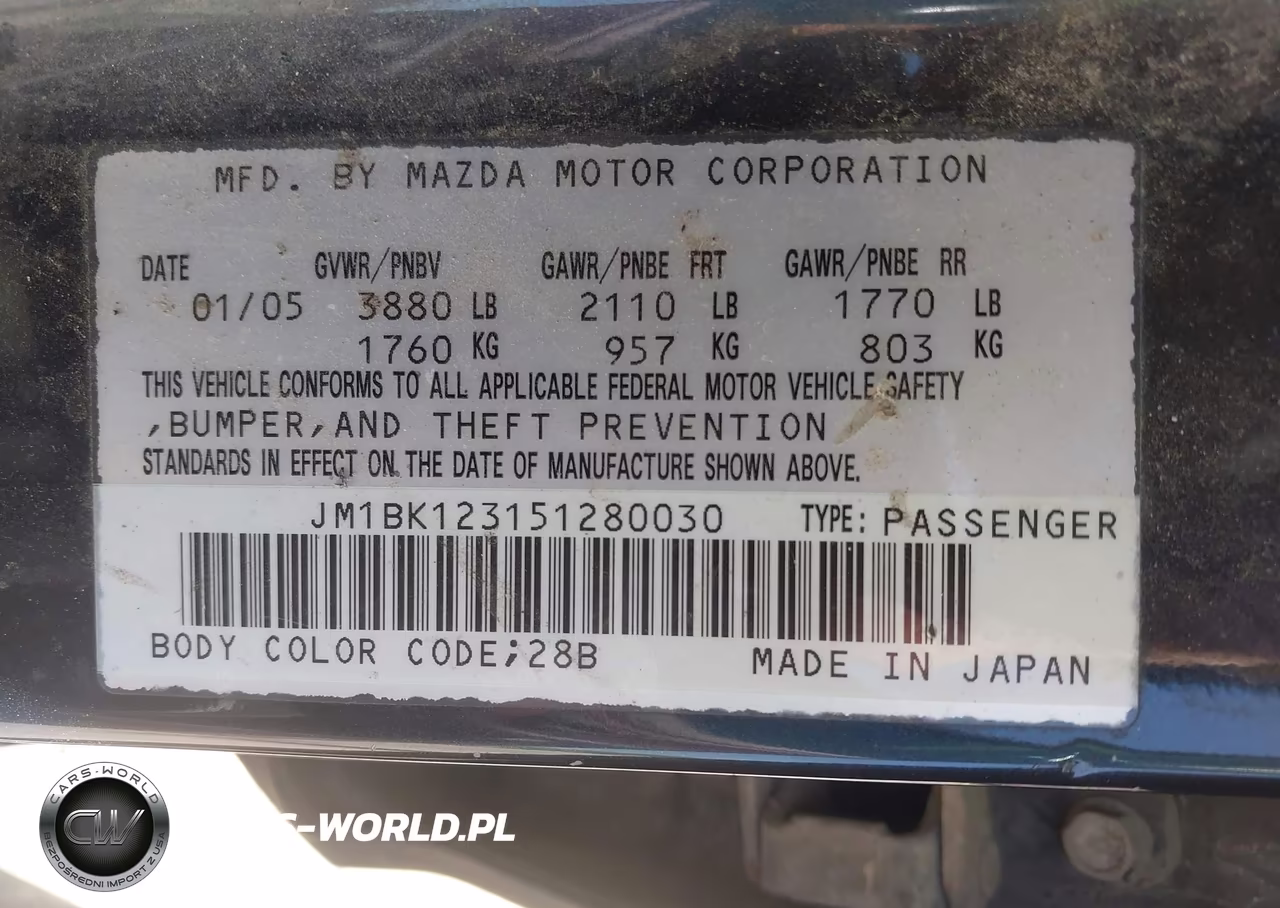 2005 Mazda Mazda3 Sp23 VIN:JM1BK123151280030 - 9