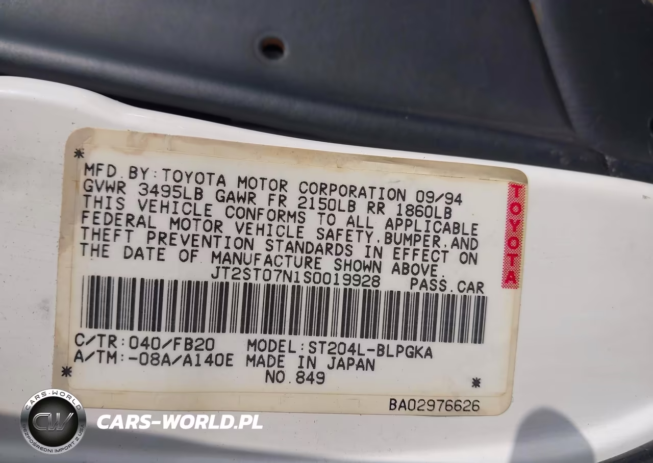 1995 Toyota Celica Gt VIN:JT2ST07N1S0019928 - 9
