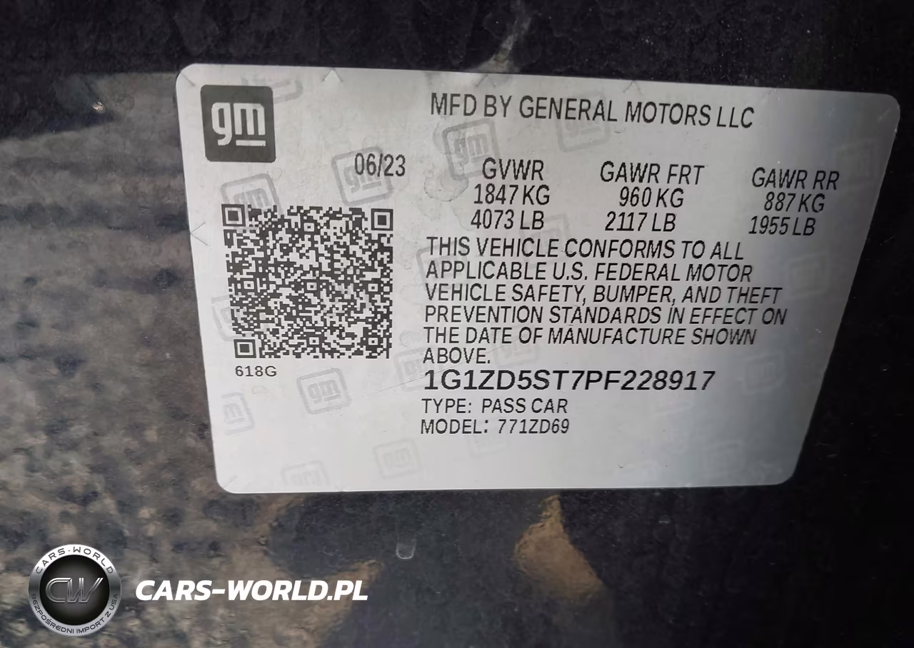2023 Chevrolet Malibu Fwd 1Lt VIN:1G1ZD5ST7PF228917 - 9