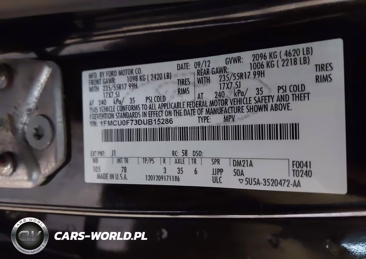 2013 Ford Escape S VIN:1FMCU0F73DUB15286 - 9
