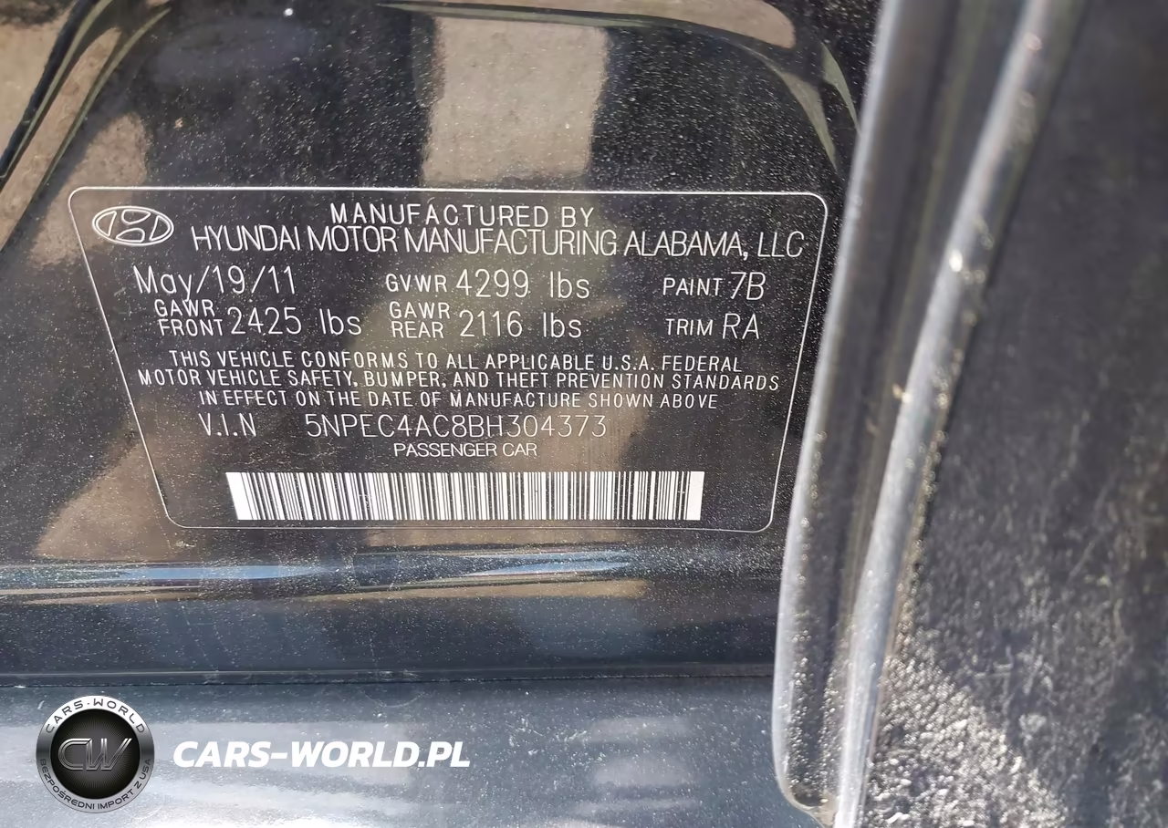 2011 Hyundai Sonata Limited VIN:5NPEC4AC8BH304373 - 9