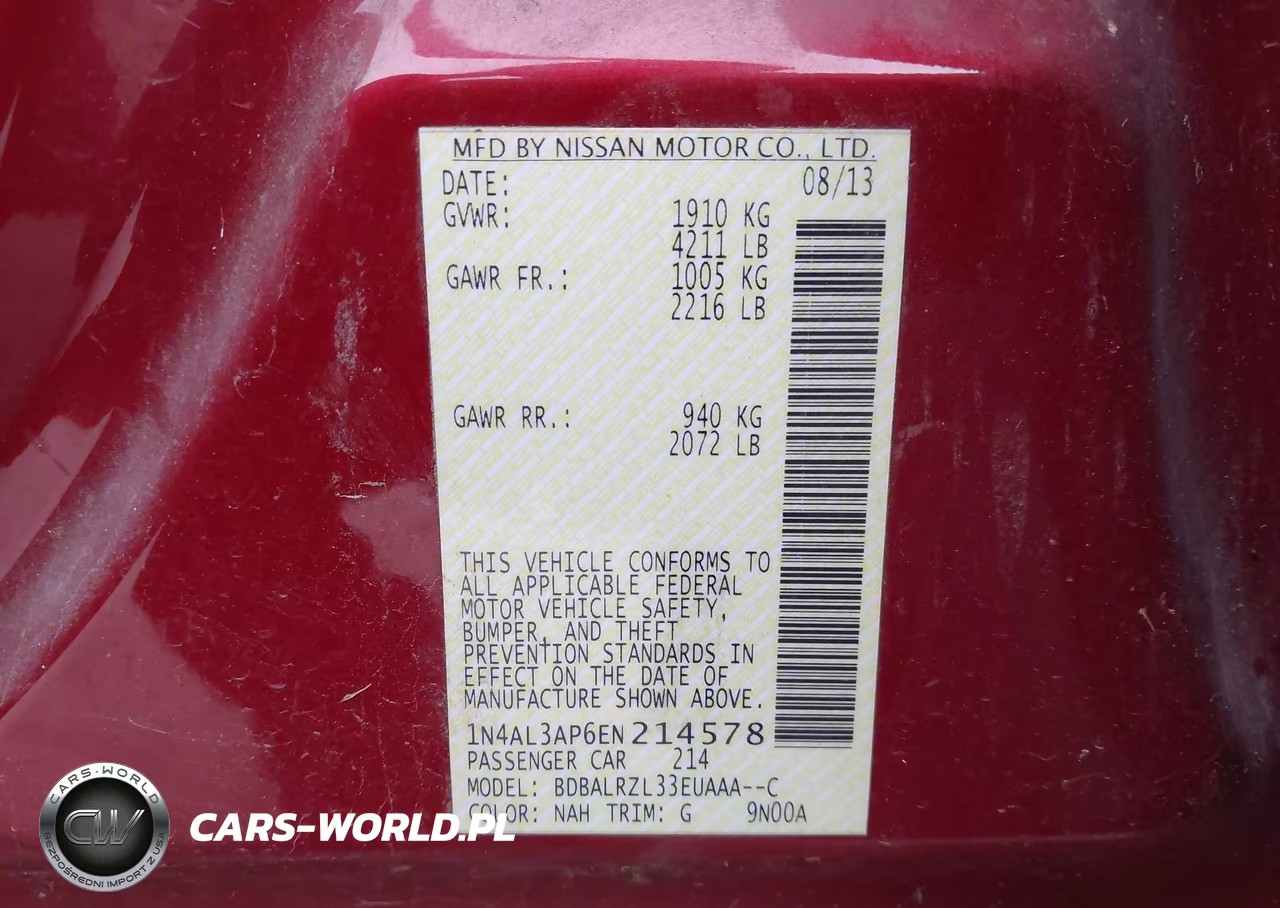 2014 Nissan Altima 2.5 S VIN:1N4AL3AP6EN214578 - 9