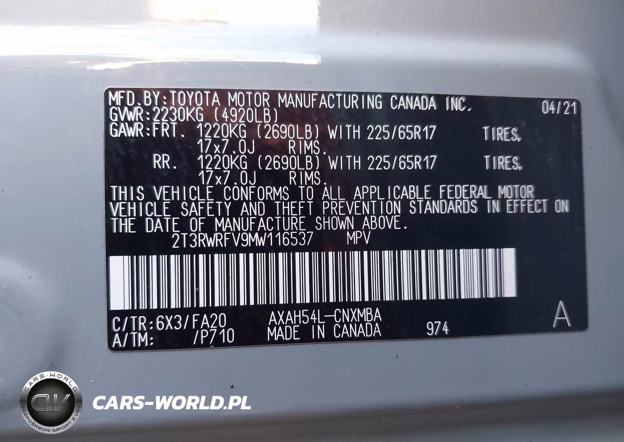 2021 Toyota Rav4 Hybrid Xle VIN:2T3RWRFV9MW116537 - 9