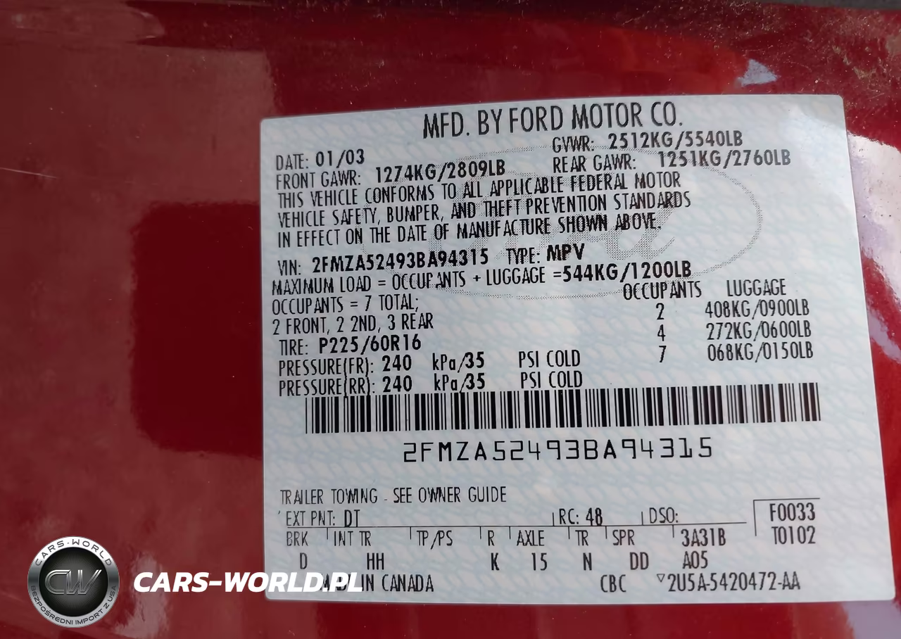 2003 Ford Windstar Se VIN:2FMZA52493BA94315 - 9