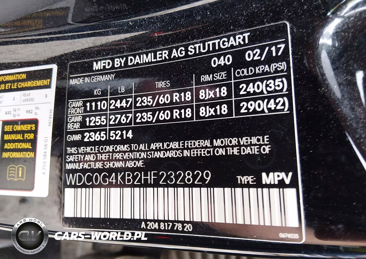 2017 Mercedes-Benz Glc 300 4Matic VIN:WDC0G4KB2HF232829 - 9