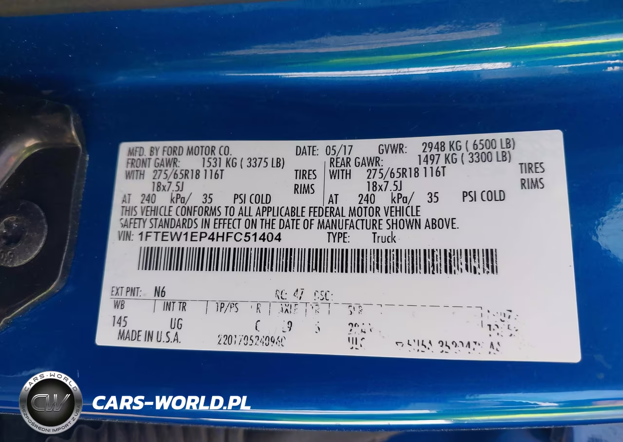 2017 Ford F-150 Xlt VIN:1FTEW1EP4HFC51404 - 9