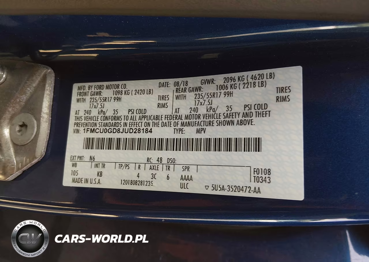 2018 Ford Escape Se VIN:1FMCU0GD8JUD28184 - 9