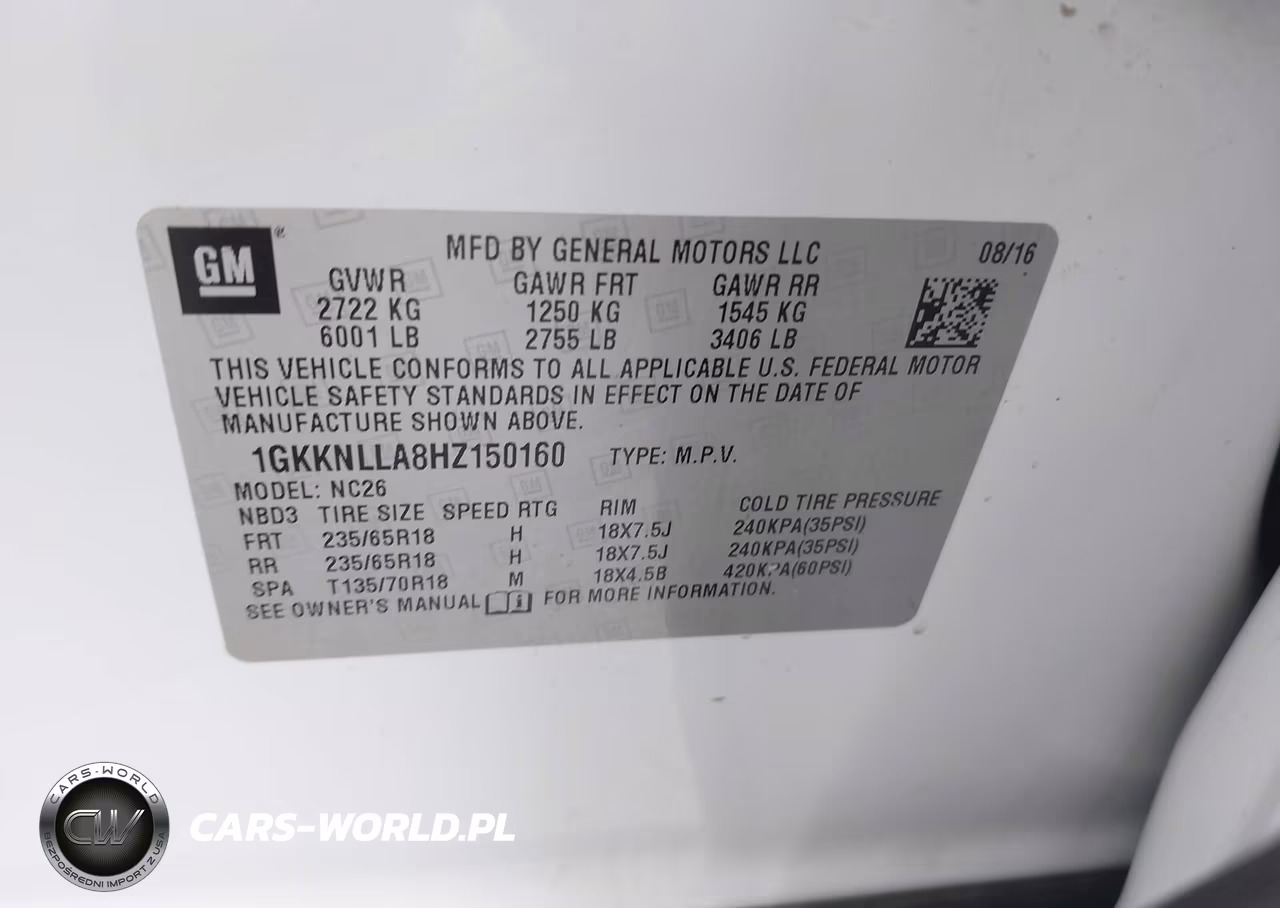 2017 GMC Acadia Sle-2 VIN:1GKKNLLA8HZ150160 - 9