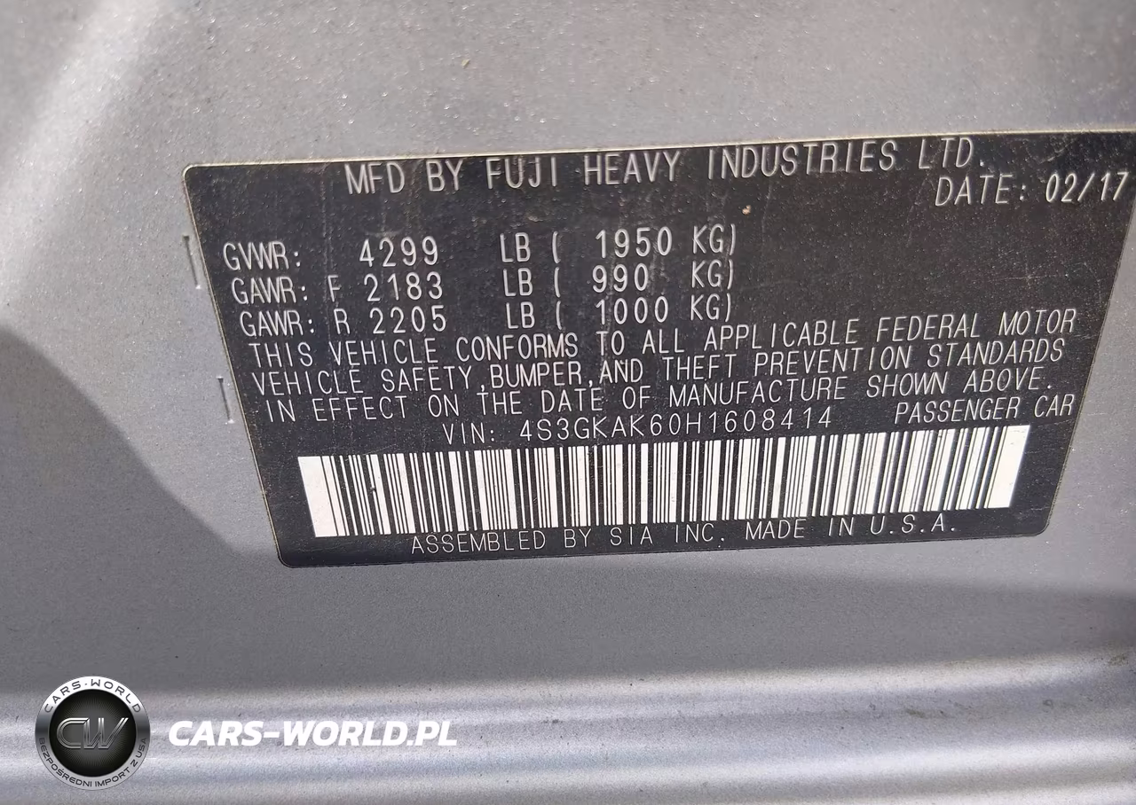 2017 Subaru Impreza 2.0I Sport VIN:4S3GKAK60H1608414 - 9