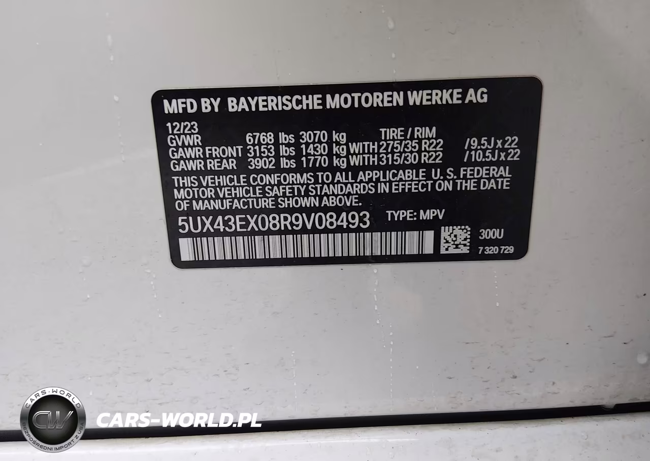 2024 BMW X6 M60I VIN:5UX43EX08R9V08493 - 9