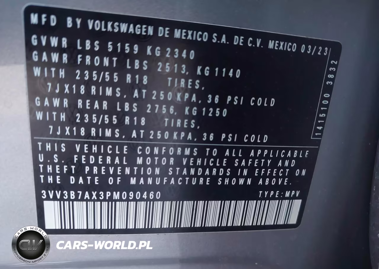 2023 Volkswagen Tiguan 2.0T Se VIN:3VV3B7AX3PM090460 - 9