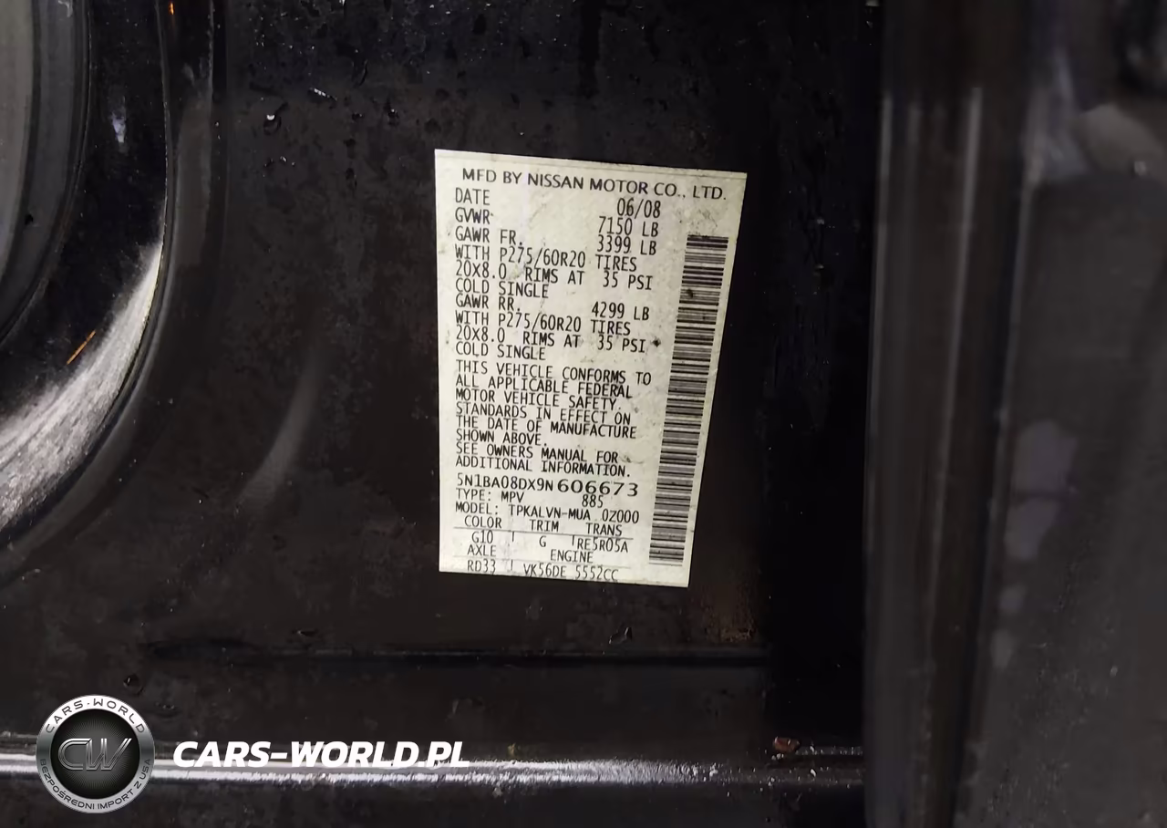 2009 Nissan Armada Le VIN:5N1BA08DX9N606673 - 9