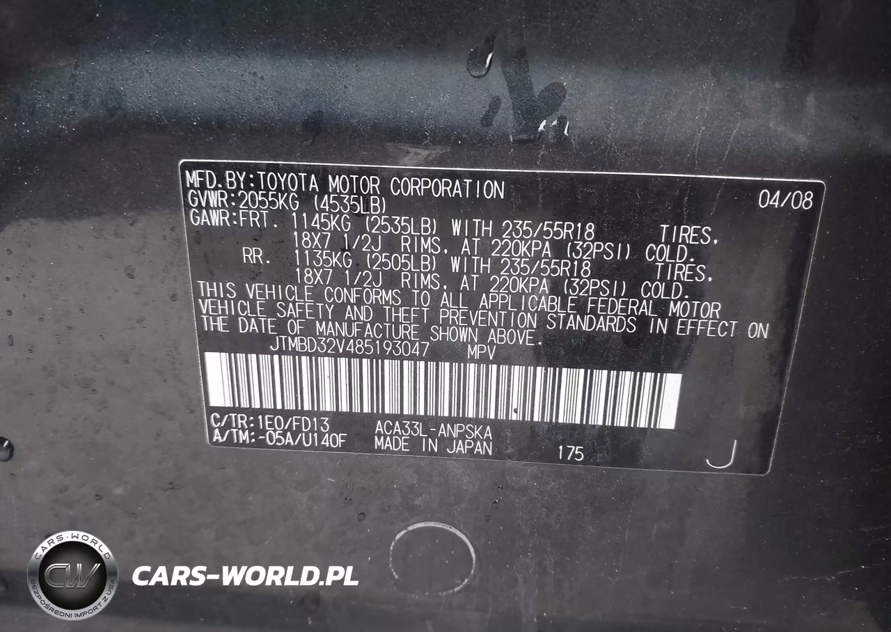 2008 Toyota Rav4 Sport VIN:JTMBD32V485193047 - 9