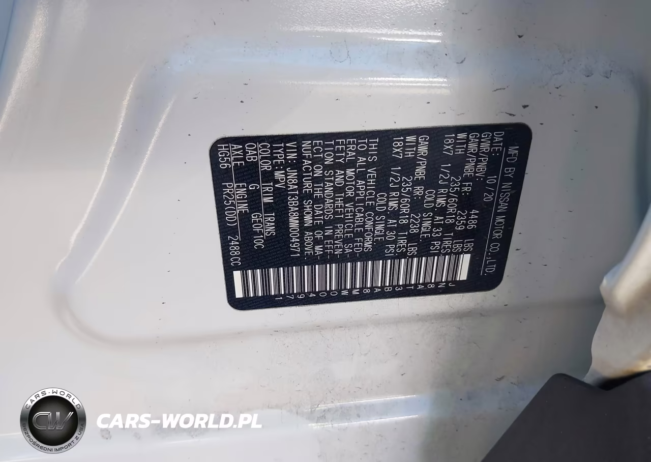 2021 Nissan Rogue Sv Fwd VIN:JN8AT3BA8MW004971 - 9