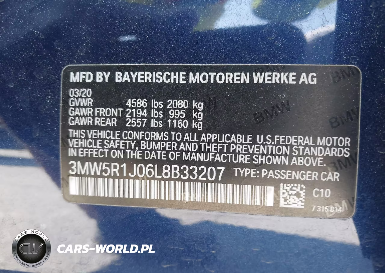 2020 BMW 330I VIN:3MW5R1J06L8B33207 - 9
