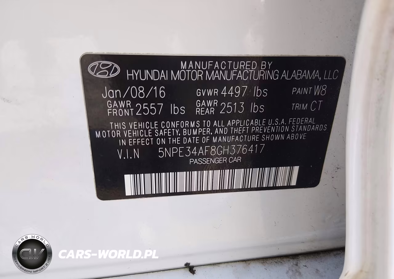 2016 Hyundai Sonata Sport VIN:5NPE34AF8GH376417 - 9