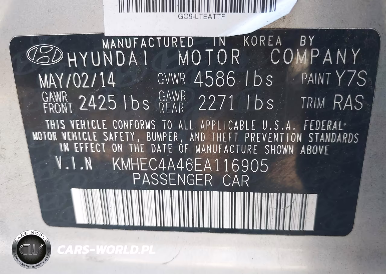 2014 Hyundai Sonata Hybrid VIN:KMHEC4A46EA116905 - 9