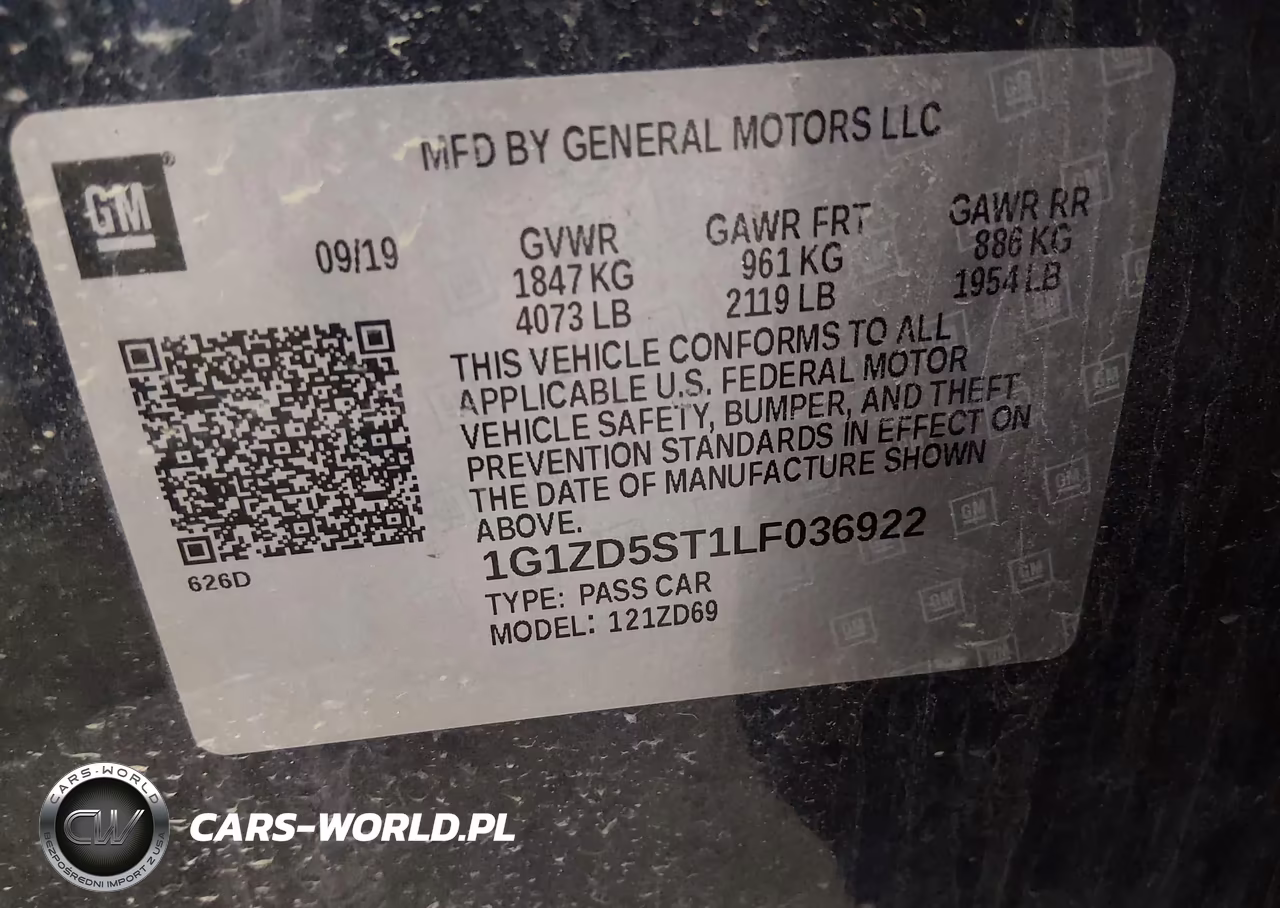 2020 Chevrolet Malibu Fwd Lt VIN:1G1ZD5ST1LF036922 - 9