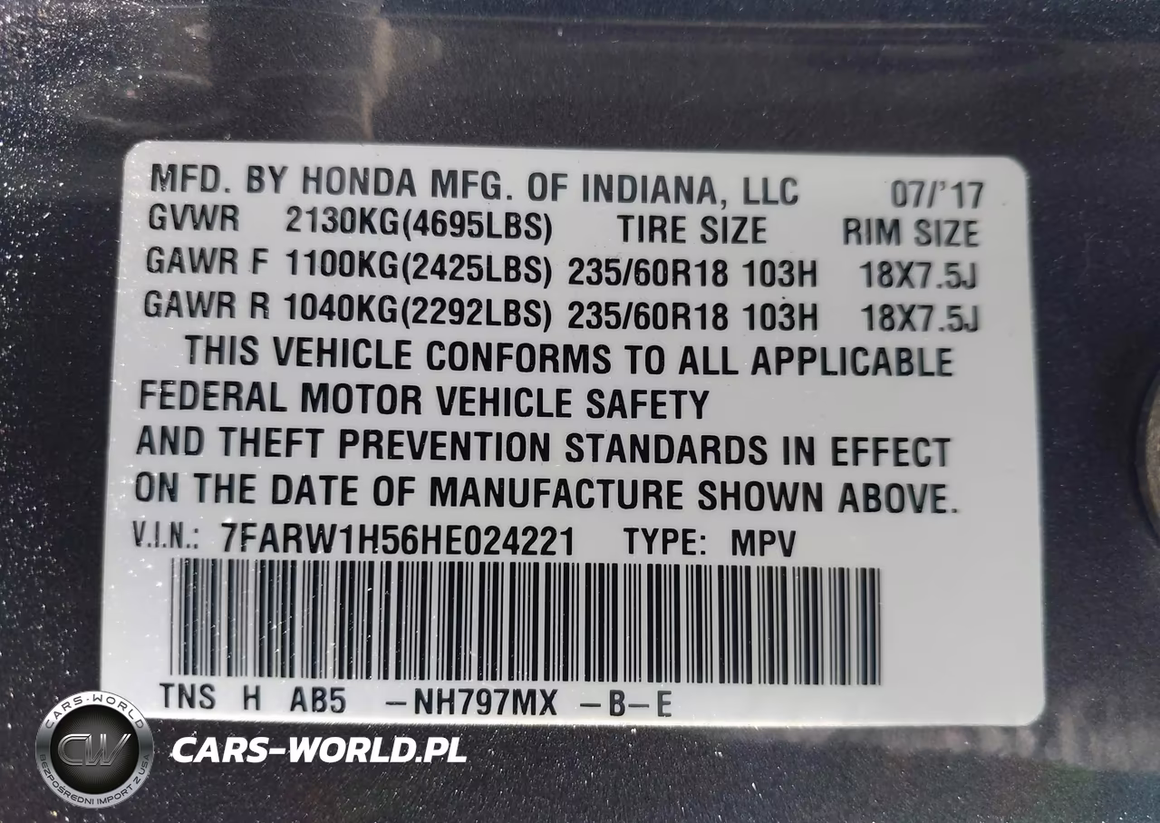 2017 Honda Cr-V Ex VIN:7FARW1H56HE024221 - 9
