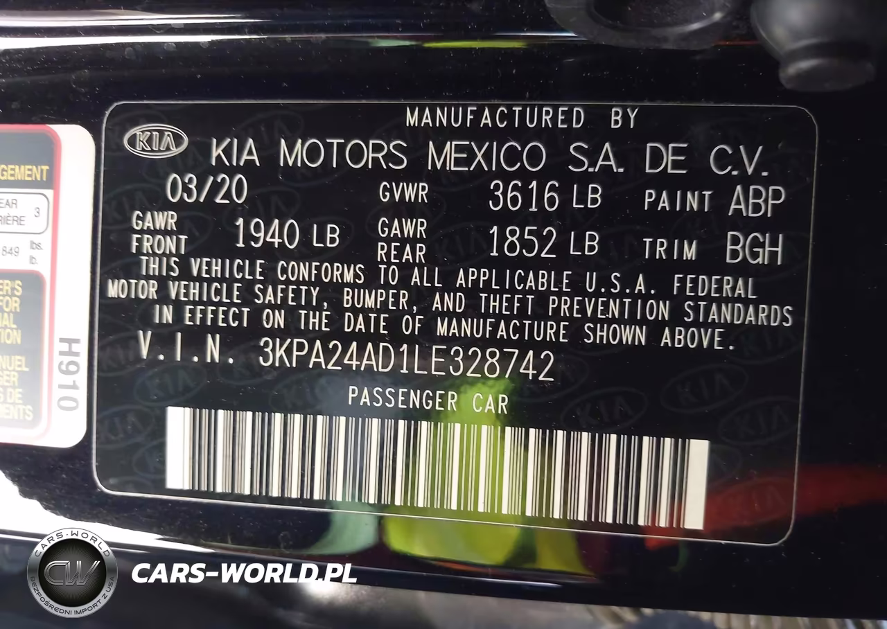 2020 Kia Rio S VIN:3KPA24AD1LE328742 - 9