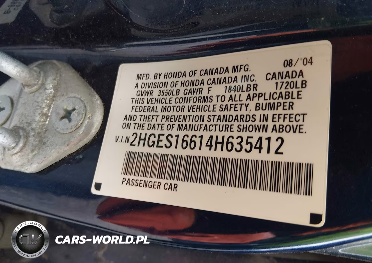 2004 Honda Civic Lx VIN:2HGES16614H635412 - 9
