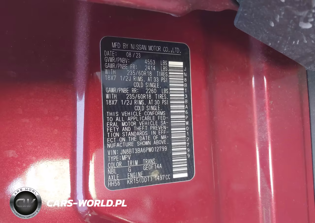 2023 Nissan Rogue Sv Fwd VIN:JN8BT3BA6PW012799 - 9